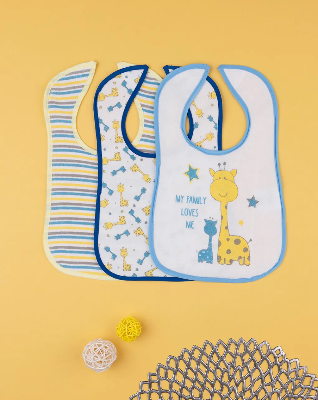 Prenatal Bavaglini-Pack 3 Bavaglini Grandi In Spugna Plastificati