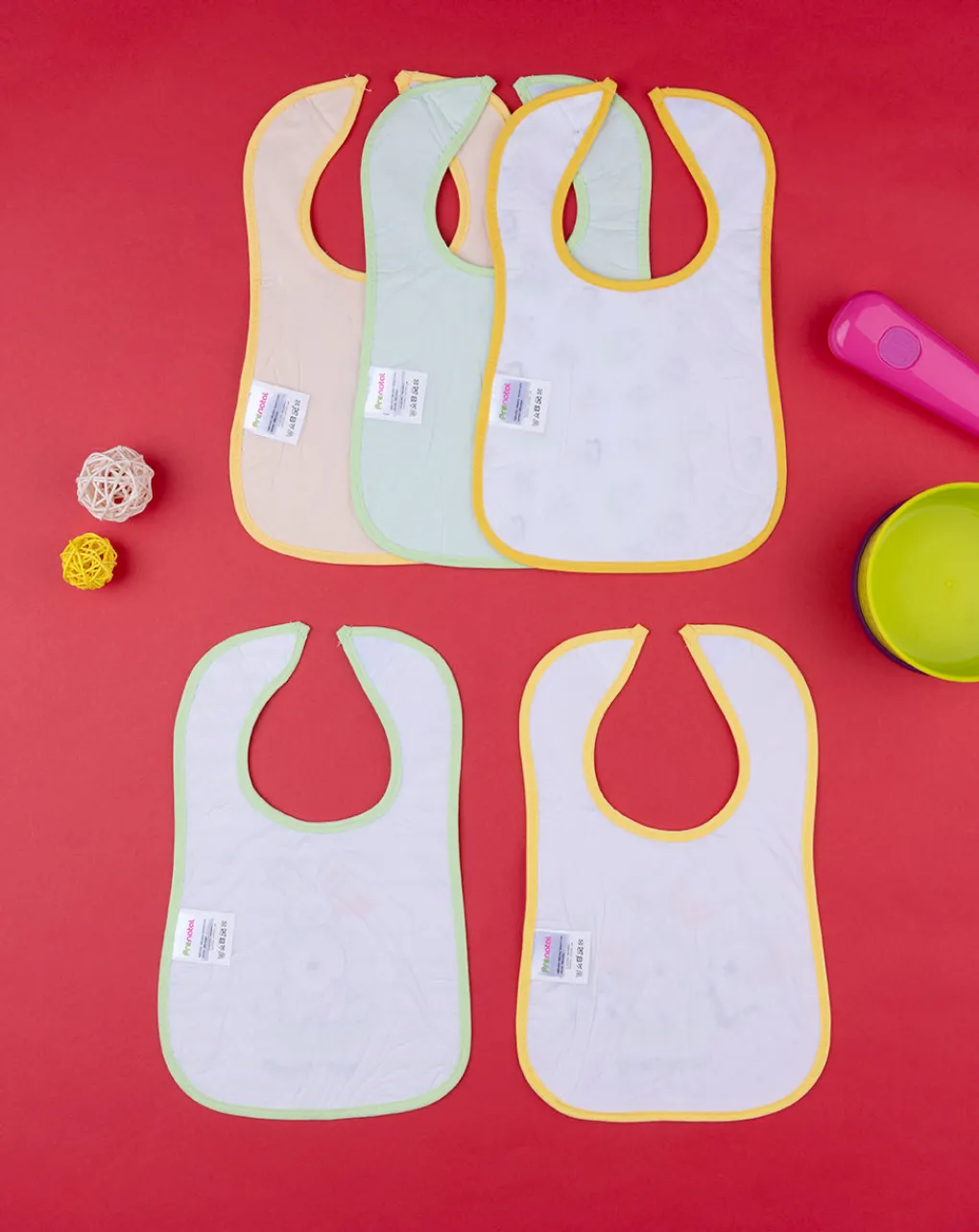 Prenatal Bavaglini-Pack 5 Bavaglini Grandi In Spugna Plastificati