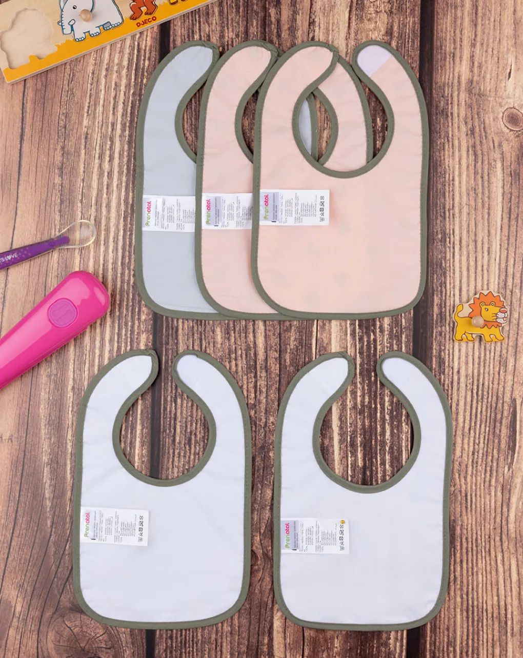 Prenatal Bavaglini-Pack 5 Bavaglini Spugna Bimbo