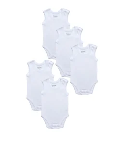 Prenatal Magliette E Body Intimi-Pack 5 Body A Canotta Bianchi