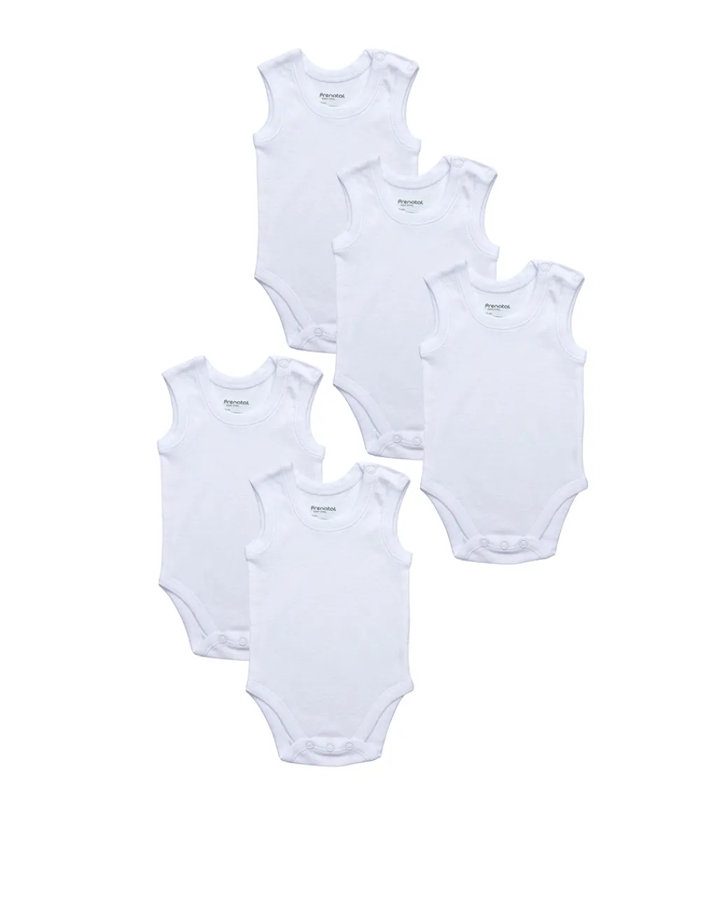 Prenatal Magliette E Body Intimi-Pack 5 Body A Canotta Bianchi