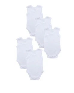 Prenatal Magliette E Body Intimi-Pack 5 Body A Canotta Bianchi