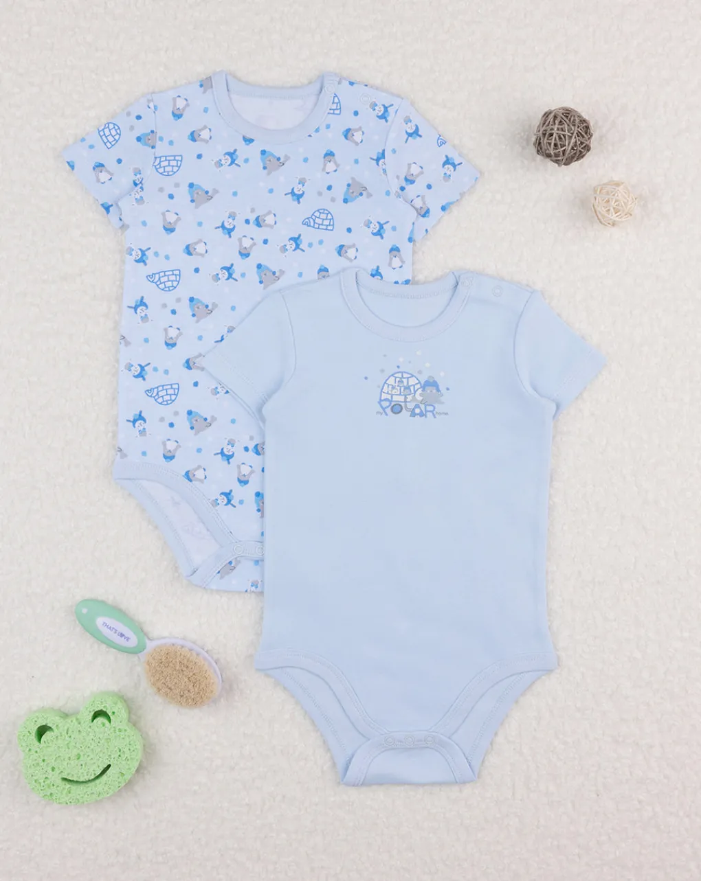 Prenatal Body Intimo E Calze-Pack 2 Body Bimbo Azzurri