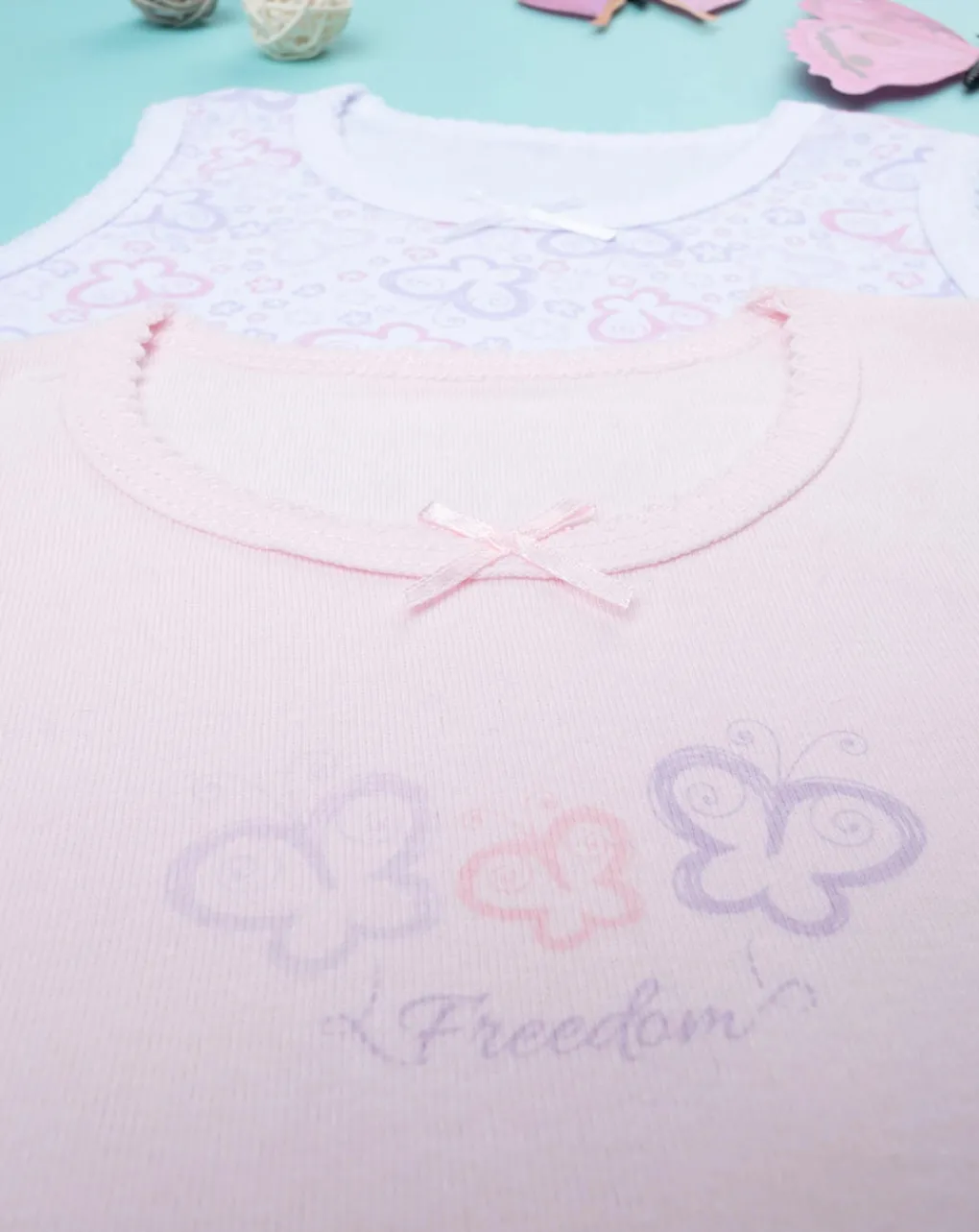 Prenatal Body Intimo E Calze-Pack 2 Body Costina Bimba "Farfalle”