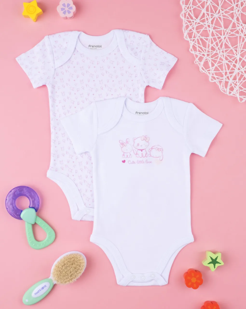 Prenatal Magliette E Body Intimi-Pack 2 Body Intimi Girl "Cats”