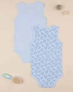 Prenatal Body Intimo E Calze-Pack 2 Body Spalla Larga Bimbo Orsetti Oeko-Tex