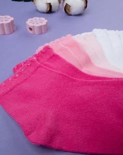 Prenatal Intimo E Calze-Pack 5 Calze Bambina Bianche E Rosa