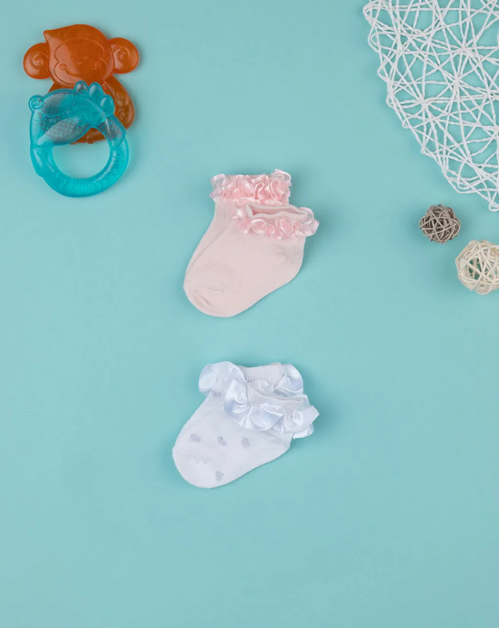 Prenatal Scarpine E Calze-Pack 2 Calze Bimba Rosa