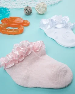 Prenatal Scarpine E Calze-Pack 2 Calze Bimba Rosa