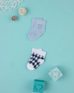 Prenatal Scarpine E Calze-Pack 2 Calze Bimbo "Vichy Ed Elefante”