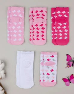 Prenatal Intimo E Calze-Pack 5 Calze Corte Bambina "Farfalle”