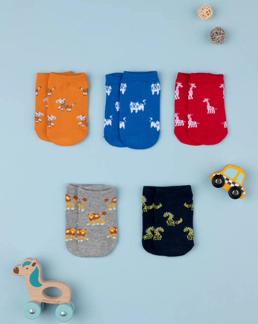 Prenatal Body Intimo E Calze-Pack 5 Calze Corte Bambino Animali