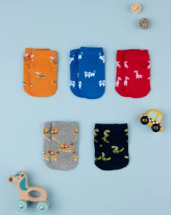 Prenatal Body Intimo E Calze-Pack 5 Calze Corte Bambino Animali