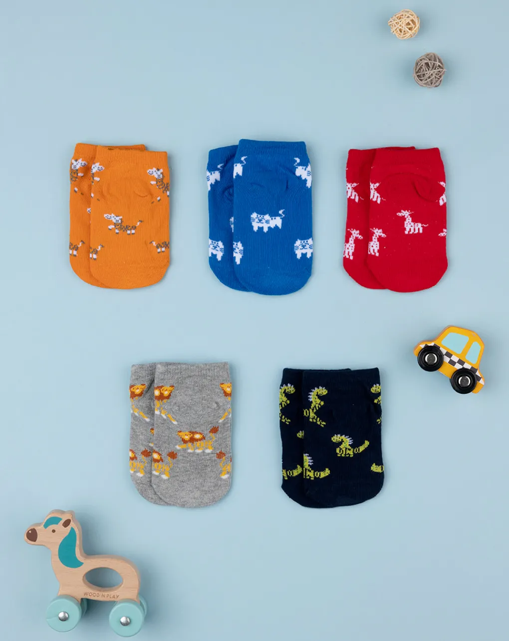 Prenatal Body Intimo E Calze-Pack 5 Calze Corte Bambino Animali