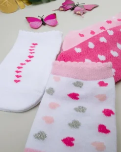 Prenatal Body Intimo E Calze-Pack 5 Calze Corte Bimba Cuori E Righe