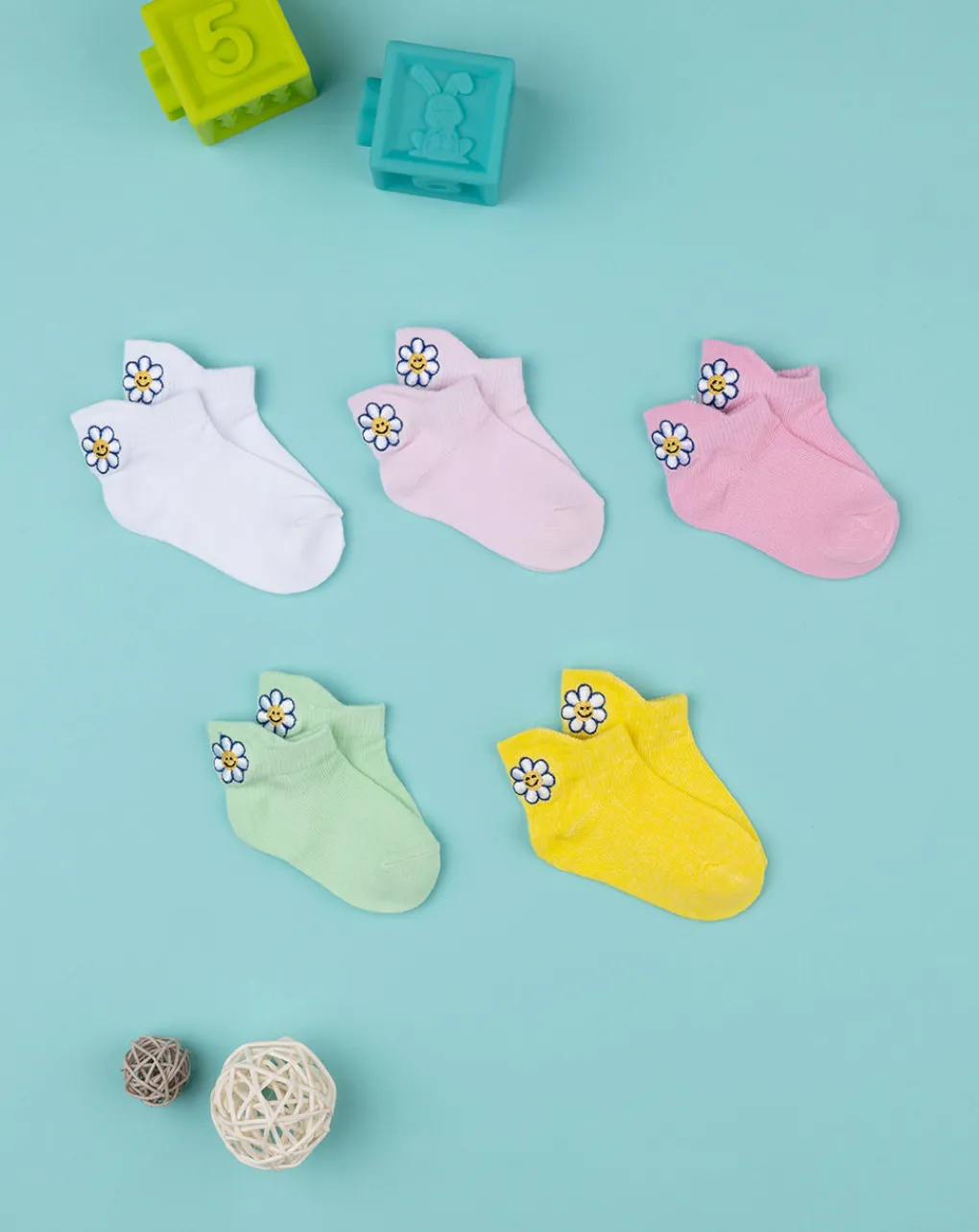 Prenatal Body Intimo E Calze-Pack 5 Calzine Corte Bimba Fiore
