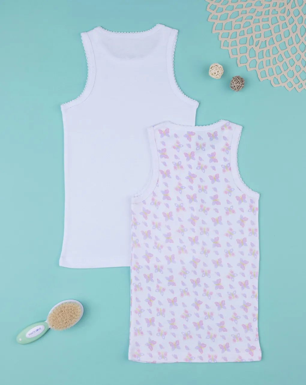 Prenatal Intimo E Calze-Pack 2 Canotte Bimba "Farfalle”