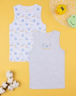 Prenatal Intimo E Calze-Pack 2 Canotte Jersey Bimbo "Mostri”
