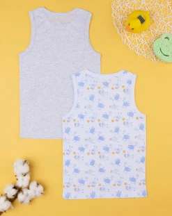 Prenatal Intimo E Calze-Pack 2 Canotte Jersey Bimbo "Mostri”