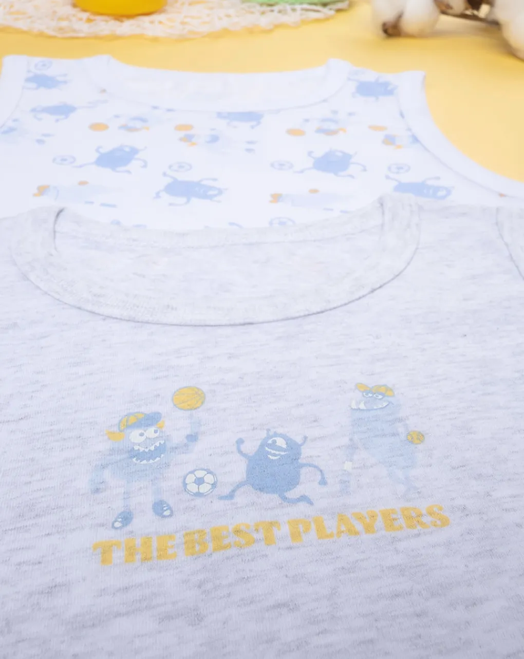 Prenatal Intimo E Calze-Pack 2 Canotte Jersey Bimbo "Mostri”