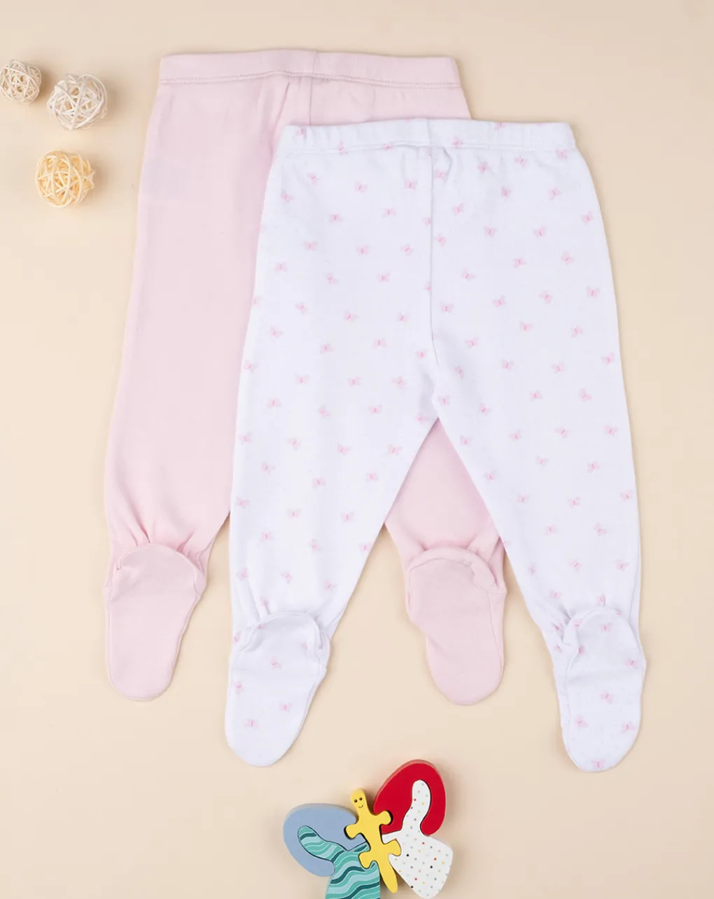 Prenatal Pantaloni E Salopette-Pack 2 Pantaloni Con Babbucce Girl