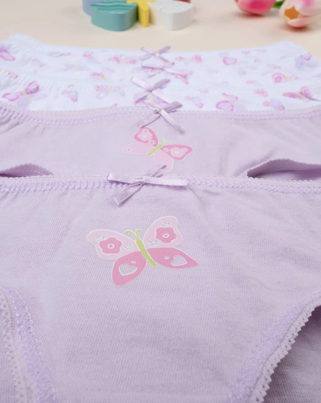 Prenatal Intimo E Calze-Pack 5 Slip Bambina In Jersey "Farfalle”