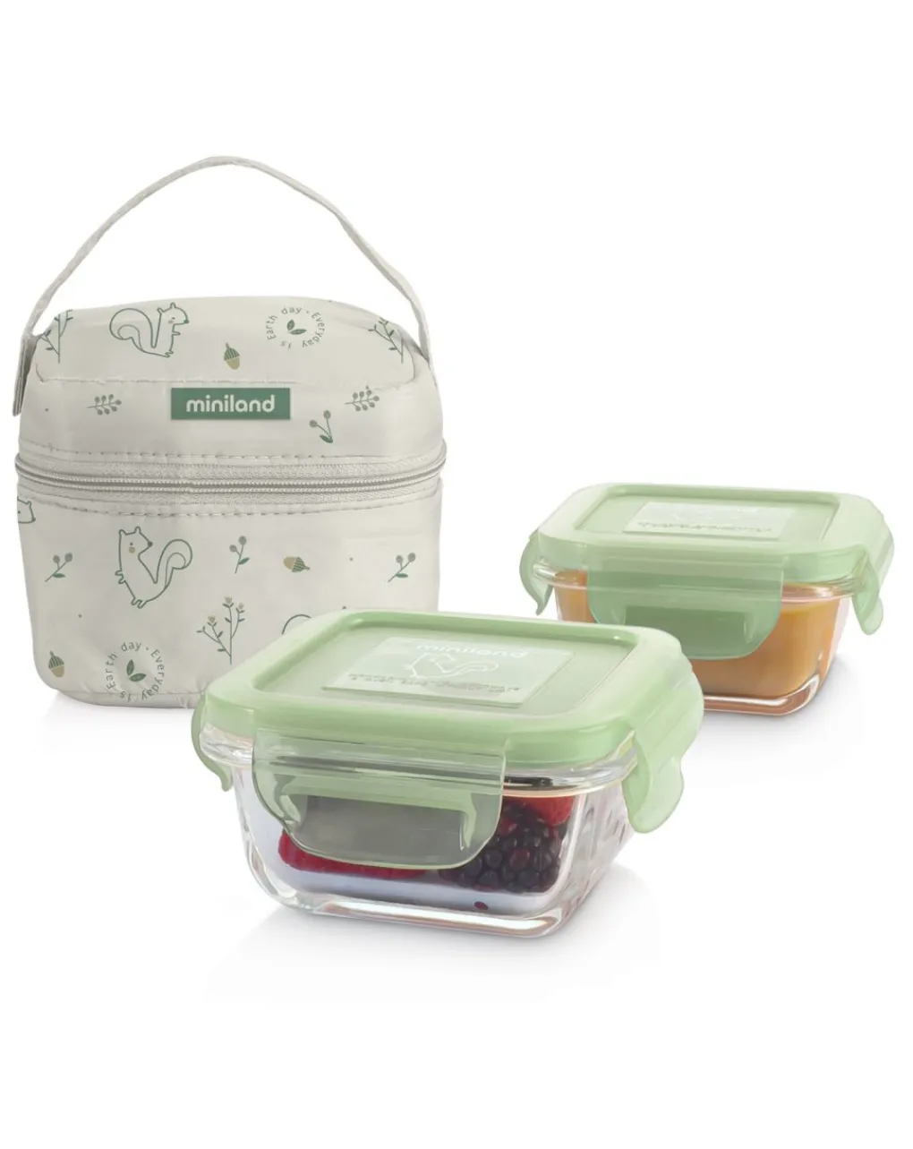 Miniland Thermos E Contenitori Pappa-Pack-2-Go Natursquare Chip