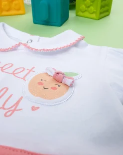 Prenatal Abiti Completi E Tutine-Pagliaccetto Corto Bimba In Jersey Con Balze