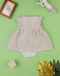 Prenatal Abiti Completi E Tutine-Pagliaccetto Lino Bimba Beige