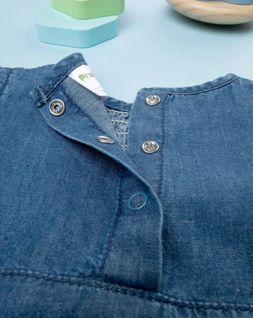 Prenatal Abiti Completi E Tutine-Pagliaccetto Neonata Chambray Con Frill