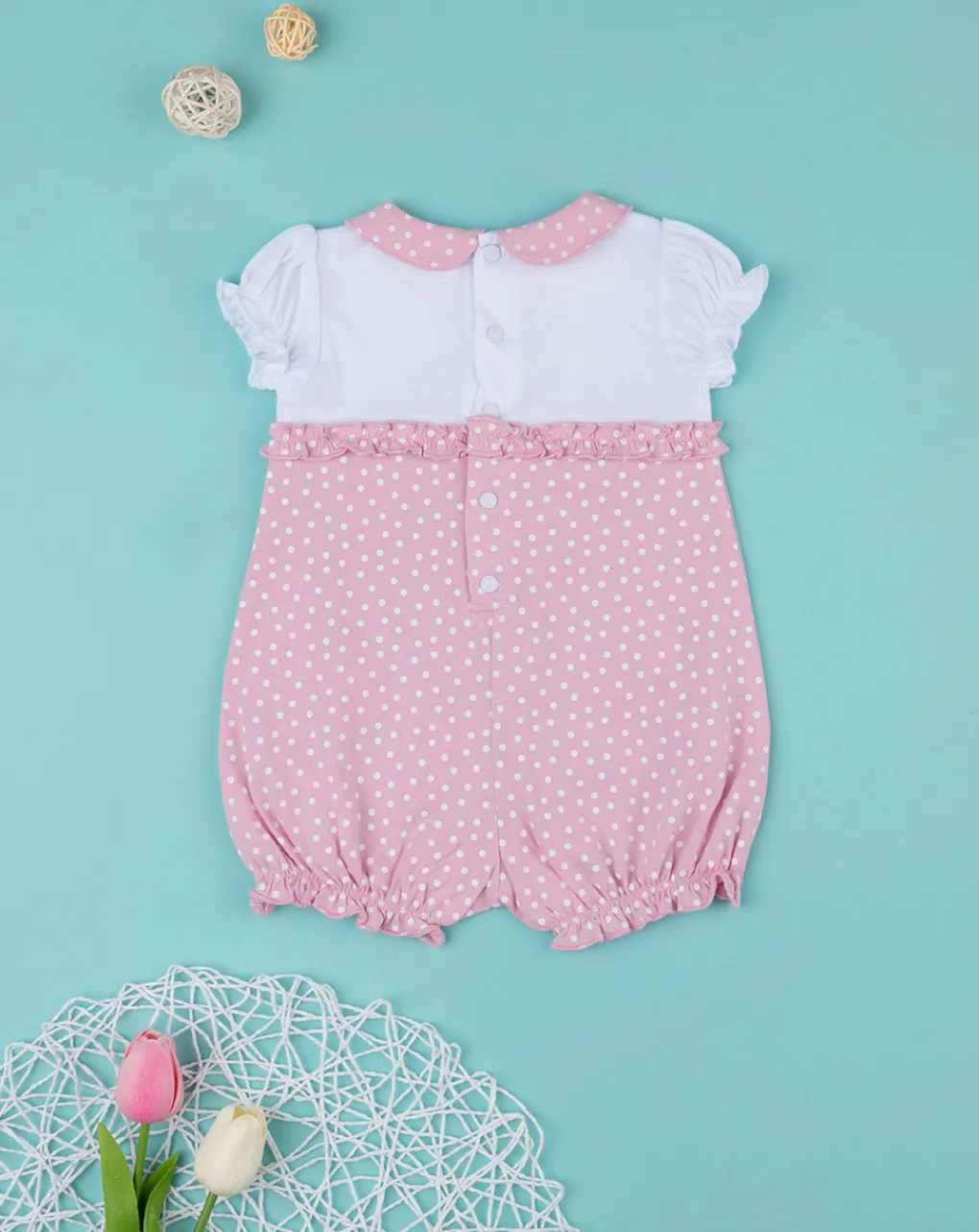 Prenatal Abiti Completi E Tutine-Pagliaccetto Neonata Floreale Rosa E Bianco