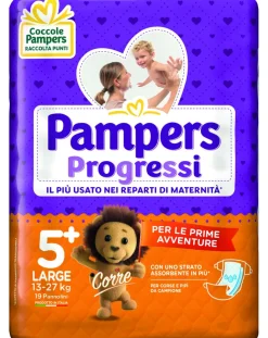 Pampers Taglia 5-- Pannolini Progressi Tg. 5+ (19 Pz)
