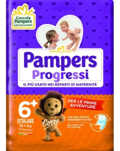 Pampers Taglia 6-- Pannolini Progressi Tg. 6+ (17 Pz)