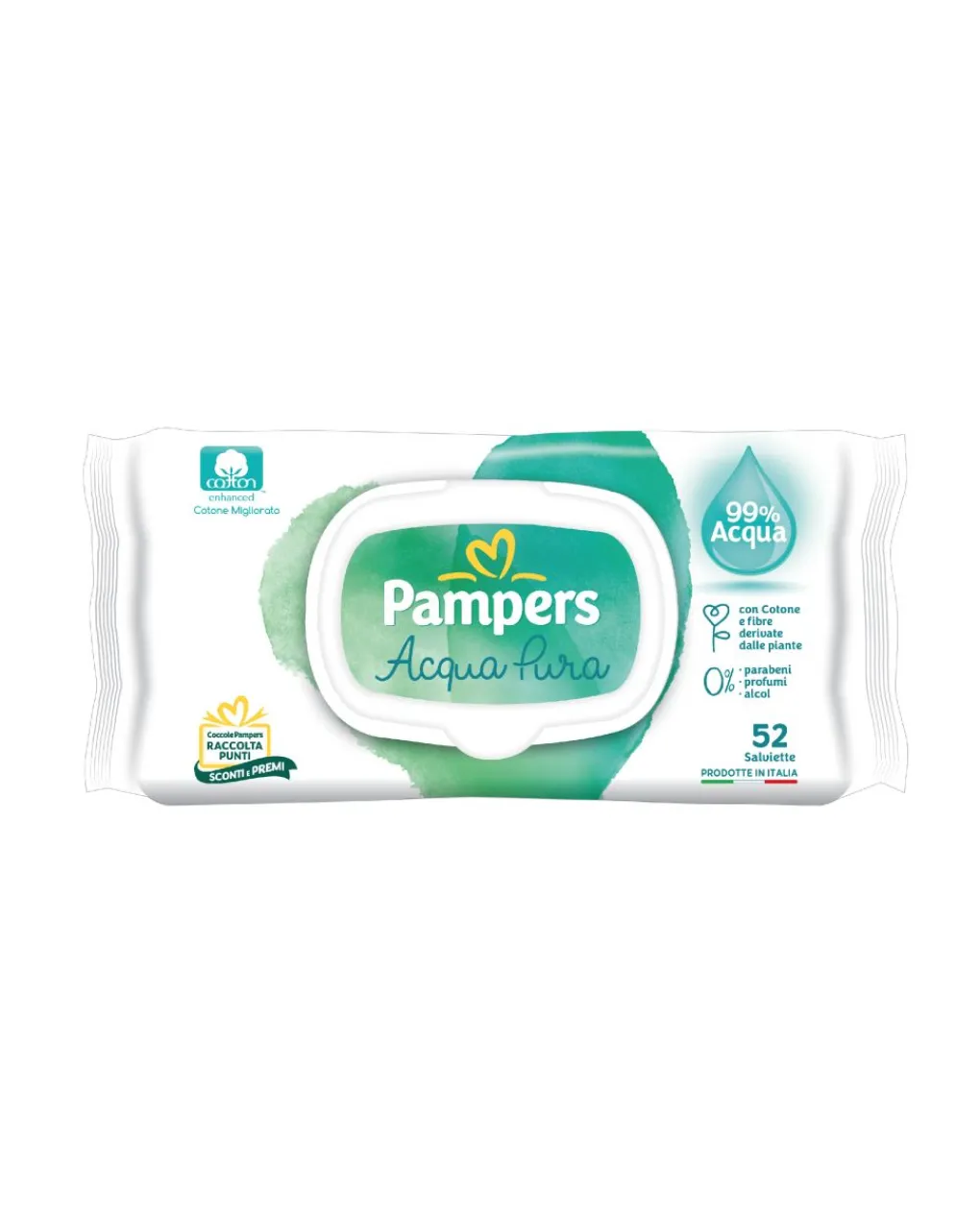 Pampers Salviettine E Traversine-- Wipes Acqua Pura X 52