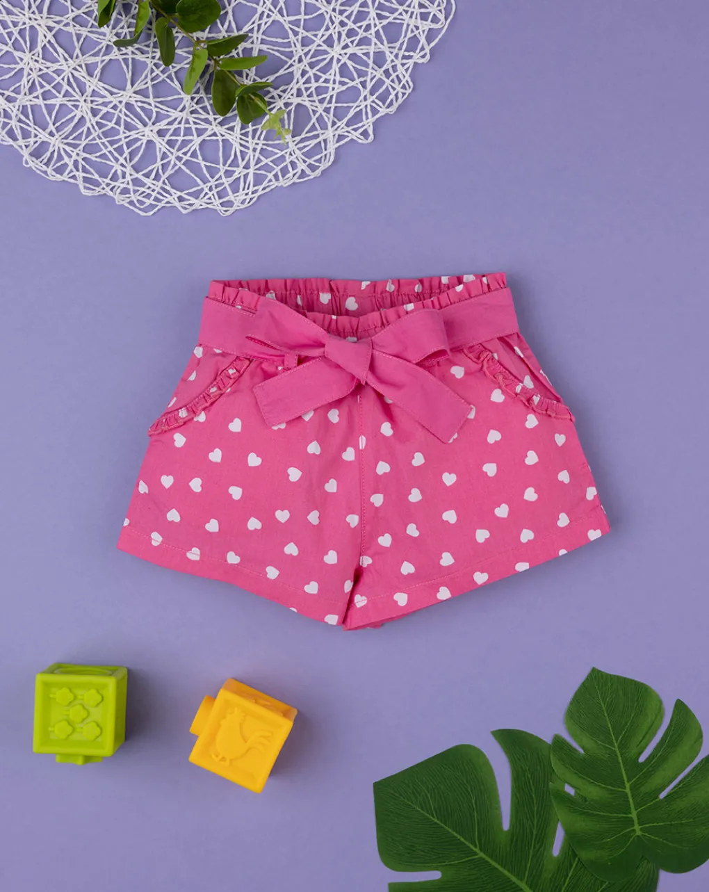Prenatal Jeans Pantaloni E Salopette-Pantaloncini Fucsia Bimba Fantasia Pois