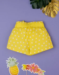 Prenatal Jeans Pantaloni E Salopette-Pantaloncini Gialli Bimba Fantasia Pois