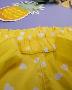 Prenatal Jeans Pantaloni E Salopette-Pantaloncini Gialli Bimba Fantasia Pois