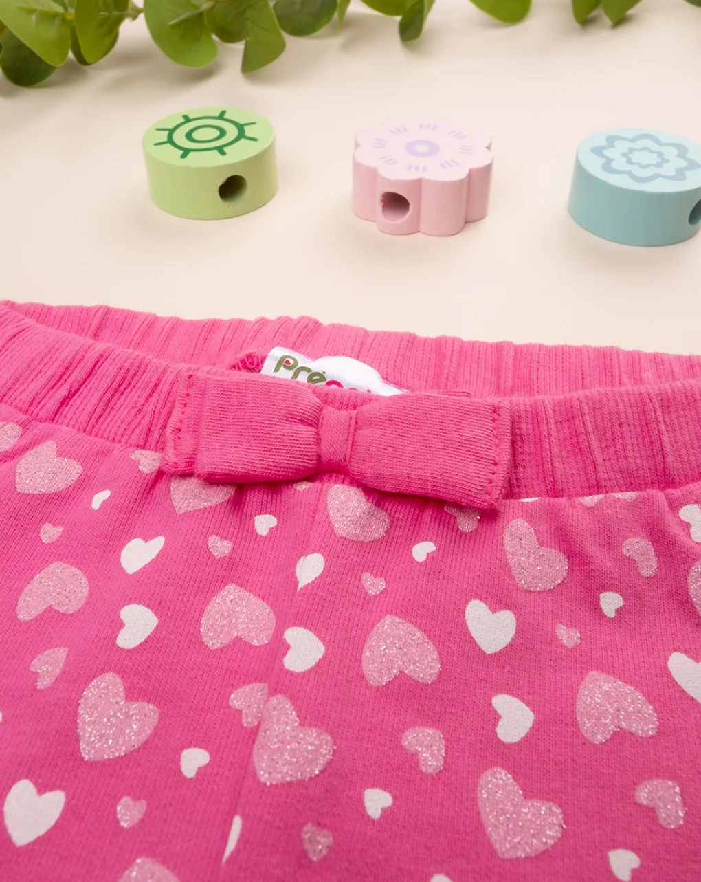Prenatal Pantaloni E Salopette-Pantalone Bimba Fucsia "Cuori”