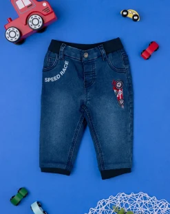 Prenatal Jeans Pantaloni E Salopette-Pantalone Bimbo Knit Denim Red And Blue