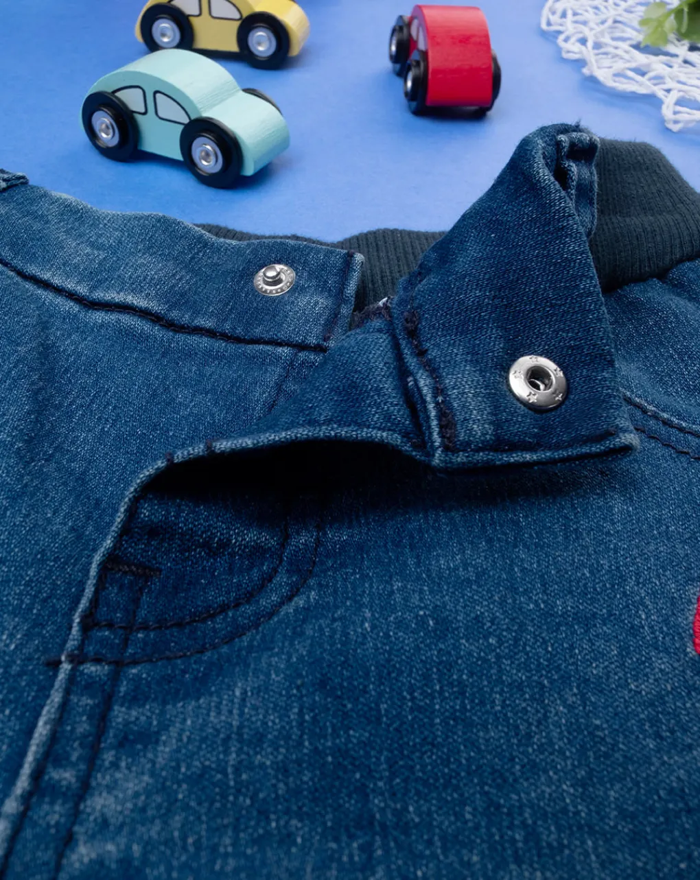 Prenatal Jeans Pantaloni E Salopette-Pantalone Bimbo Knit Denim Red And Blue