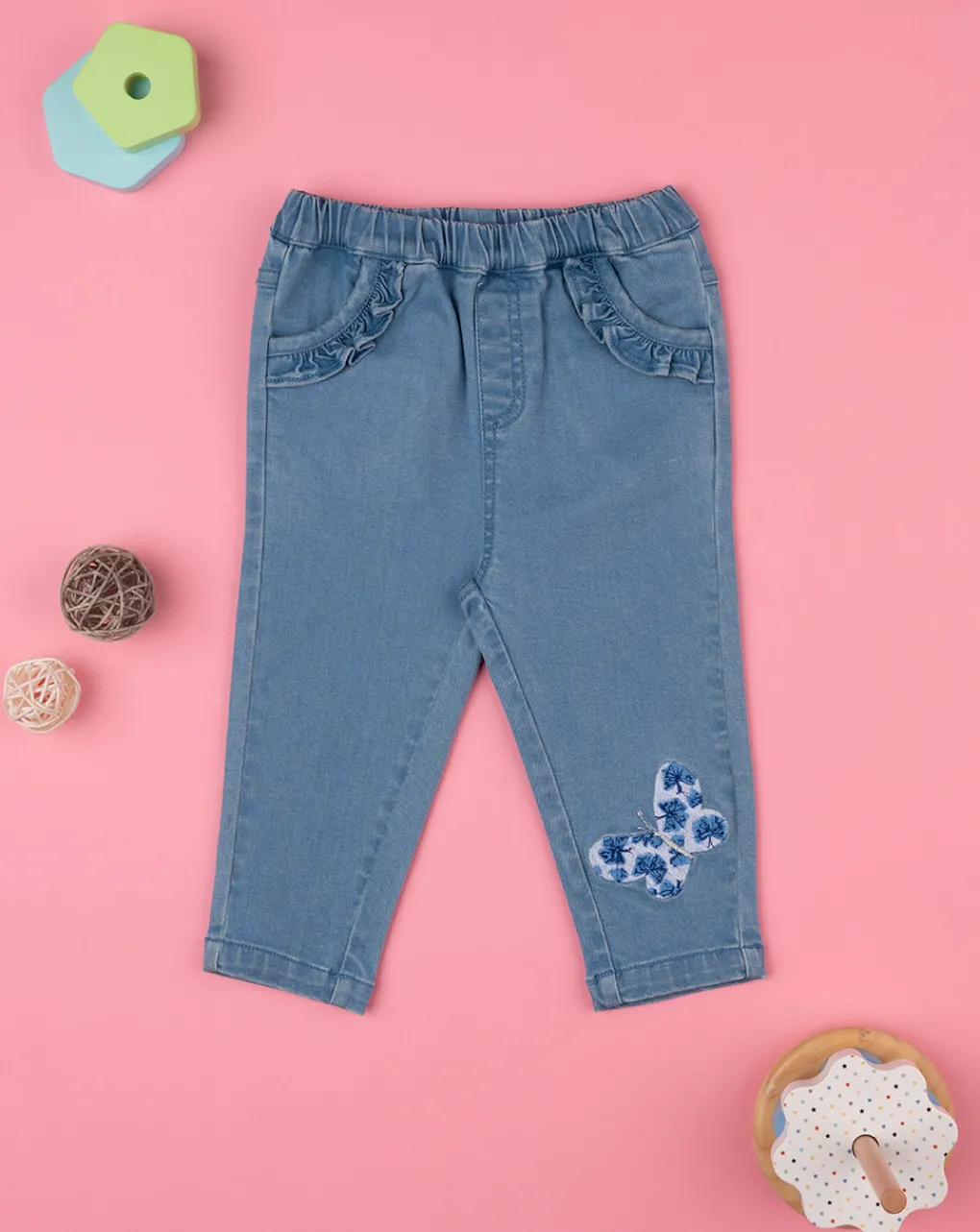 Prenatal Jeans Pantaloni E Salopette-Pantalone Denim Bimba Soft Blue