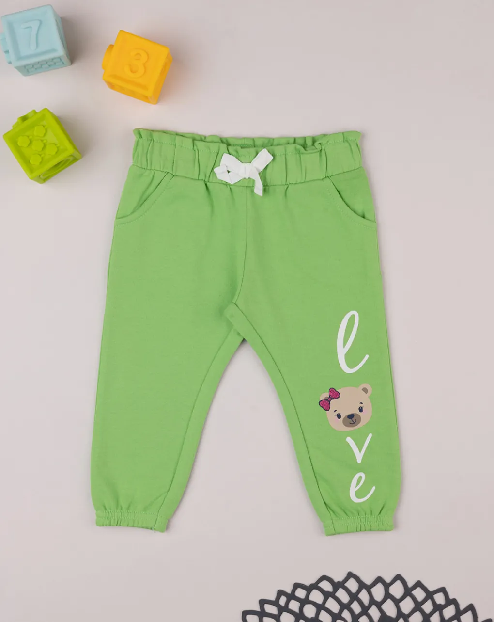 Prenatal Jeans Pantaloni E Salopette-Pantalone French Terry Bimba Verde