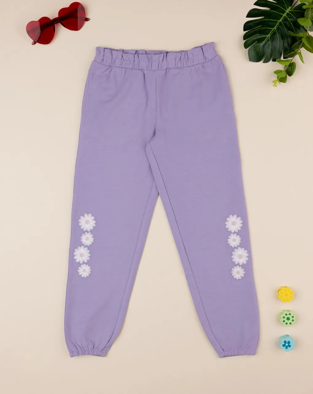 Prenatal Jeans Pantaloni E Salopette-Pantalone In Felpa Bambina Oeko Tex Margherite