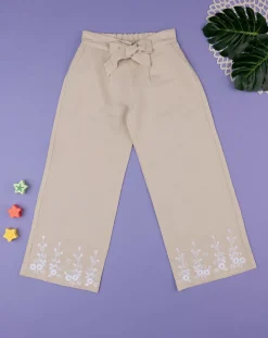 Prenatal Jeans Pantaloni E Salopette-Pantalone Lino Bimba Beige
