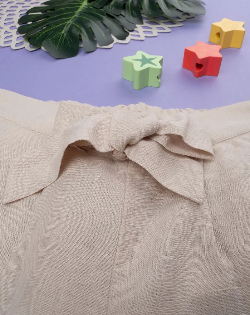 Prenatal Jeans Pantaloni E Salopette-Pantalone Lino Bimba Beige
