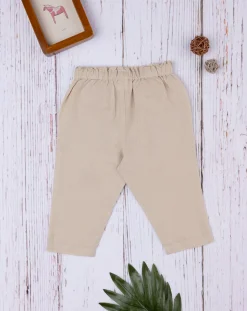 Prenatal Jeans Pantaloni E Salopette-Pantalone Lino Bimba Beige