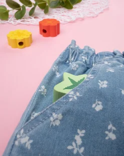 Prenatal Jeans Pantaloni E Salopette-Pantalone Lungo Bambina Tencel Con Fantasia Allover