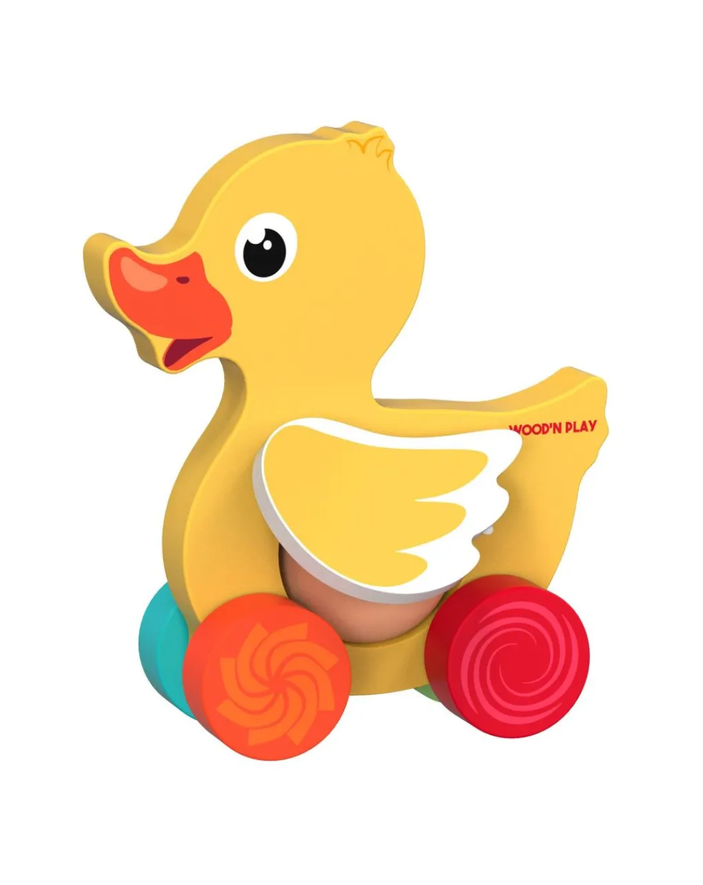 Wood'N'Play Giochi Primi Mesi-Papera Attivita’ Con Ruote - Wood 'N’ Play