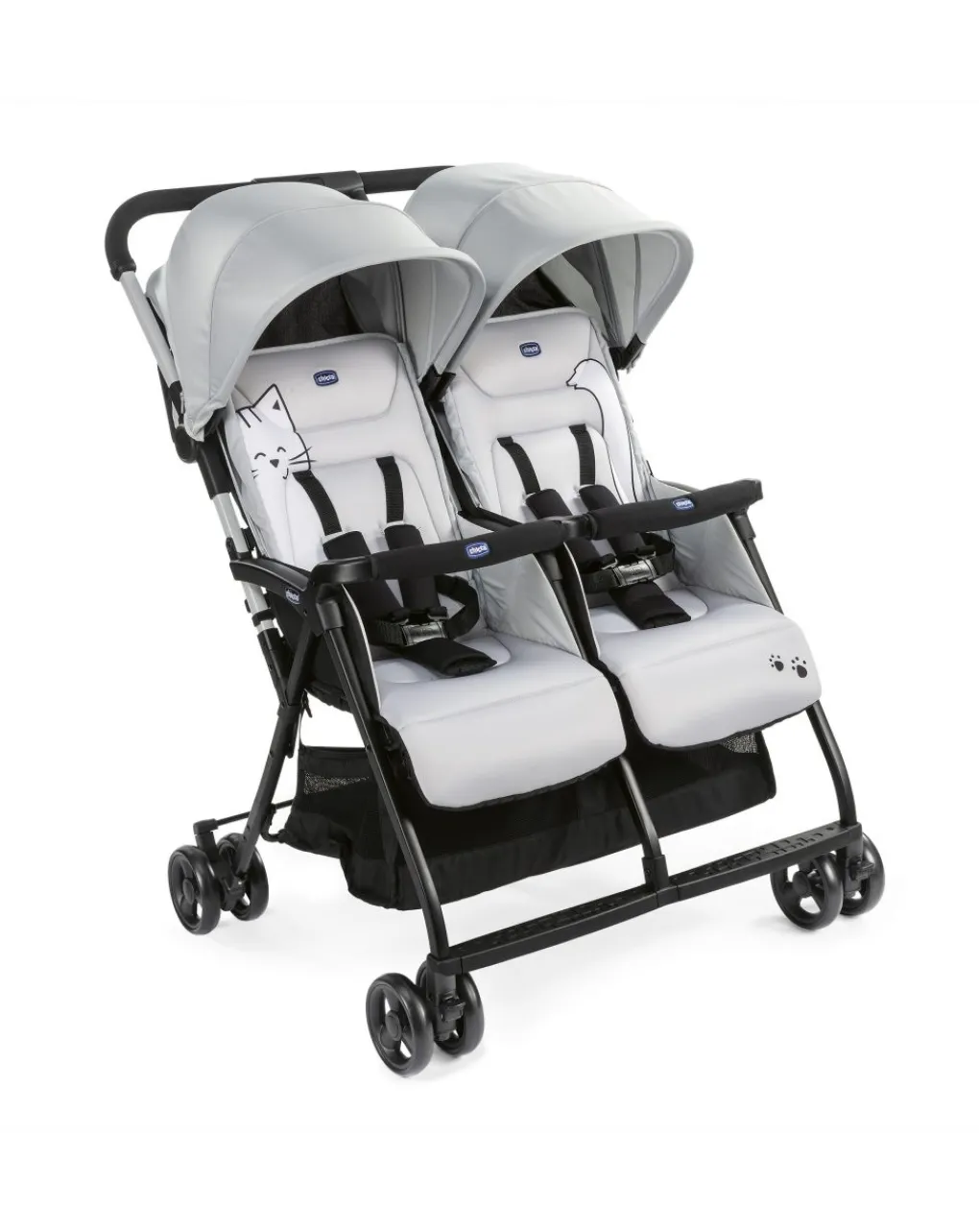Chicco Gemellari-Passeggino Gemellare Ohlala Twin Silver Cat