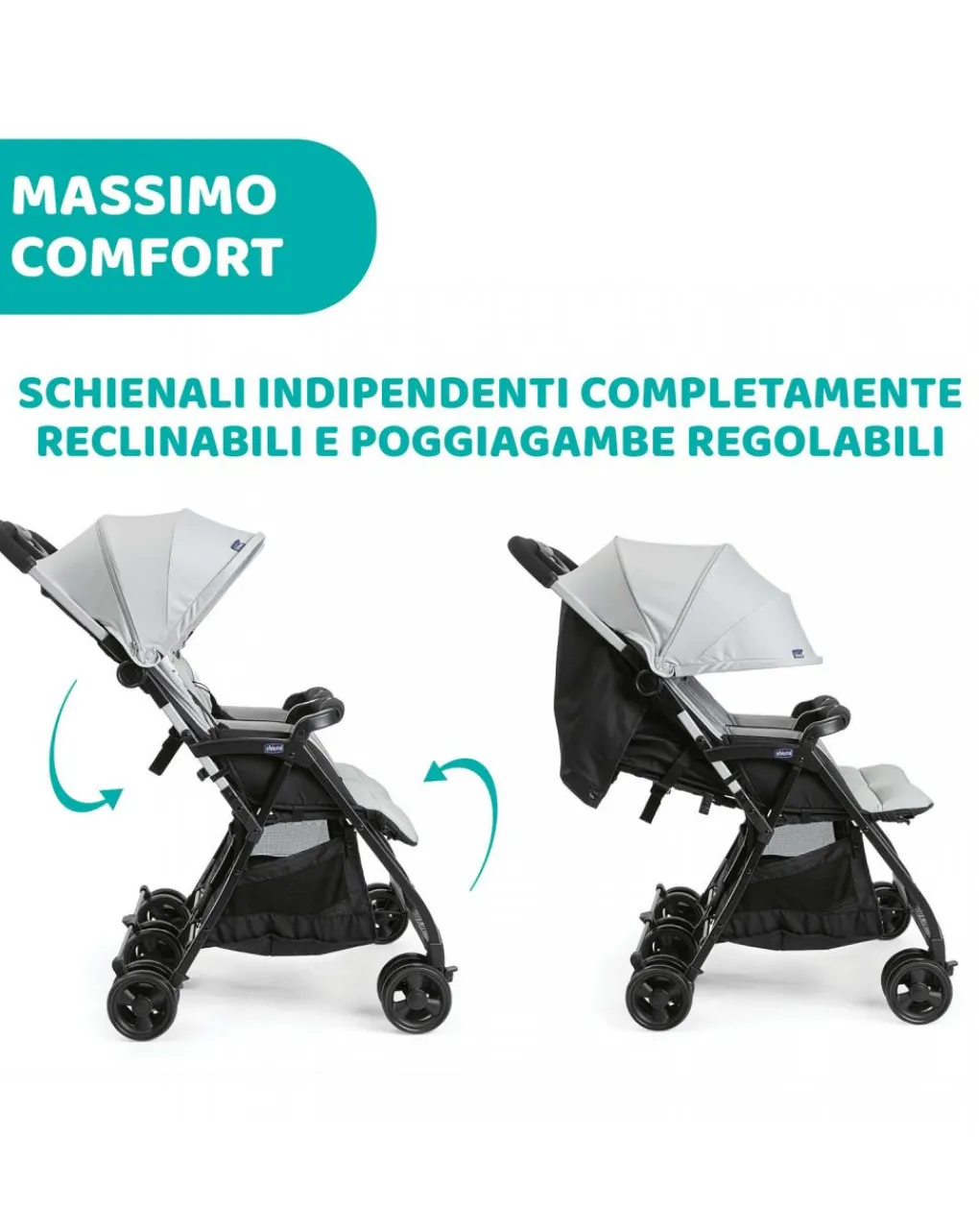 Chicco Gemellari-Passeggino Gemellare Ohlala Twin Silver Cat